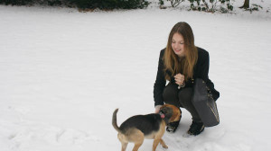 playing in the snow
