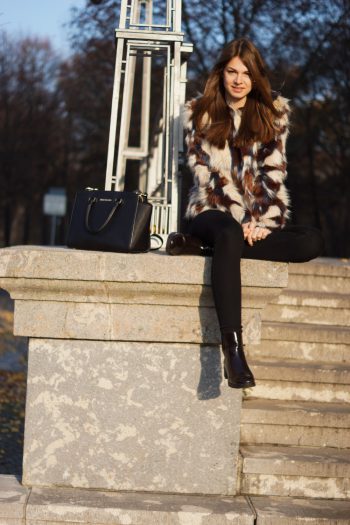Mixed Faux Fur Jacket
