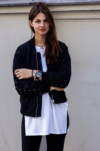 Bomber Jacke mit Schnürung