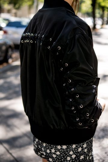 Bomber Jacket with Lacing Detail