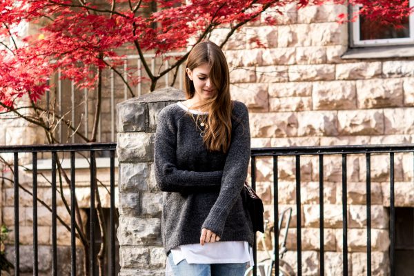 grey sweater