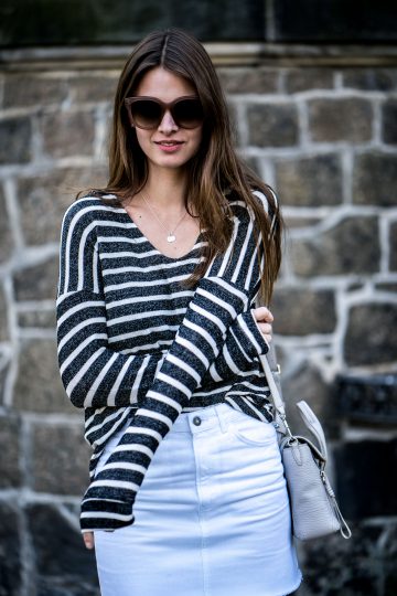 gestreifter Hoodie