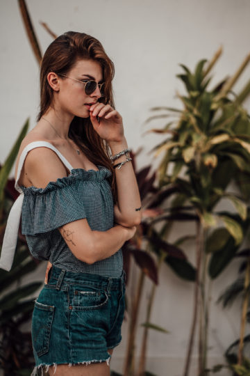 Blaues Mango Top