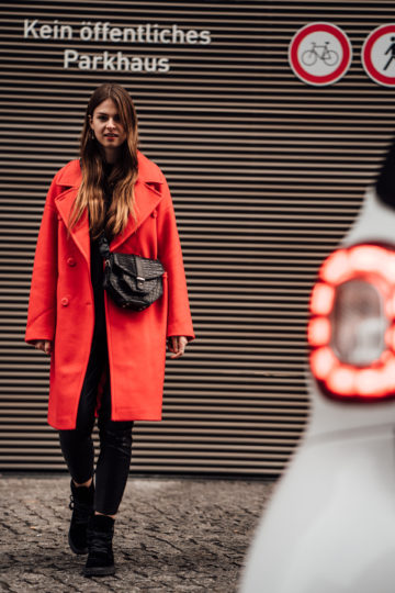 how to style a red coat