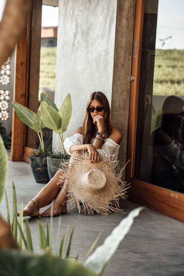 straw hat with raw ends
