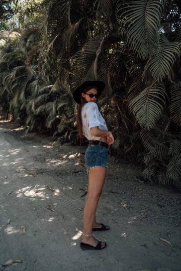 blaue Denim Shorts